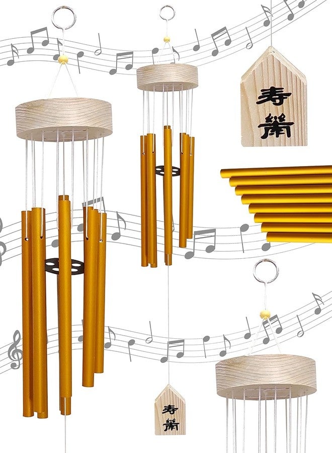 Plus Value Feng Shui Metal Wind Chime Bells 8 Pipes Rods for Home Decor, Balcony, Bedroom Window, Garden, Outdoor - Positive Energy & Peaceful Sound (Golden) - Image 2